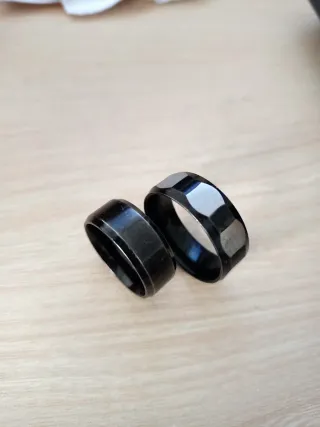 10 Anillos Acero Diseño Griego y Rayas