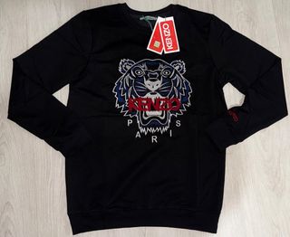 Sudadera Kenzo Negra con Tigre Multicolor
