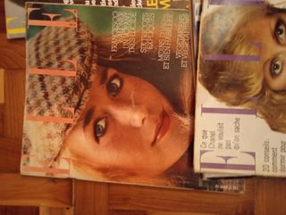 18 revistas antiguas ELLE en francés moda clásica