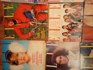 18 revistas antiguas ELLE en francés moda clásica