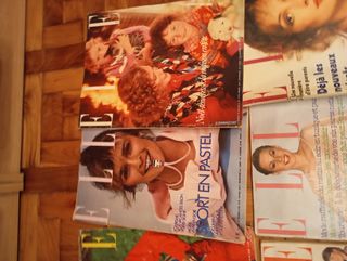 18 revistas antiguas ELLE en francés moda clásica