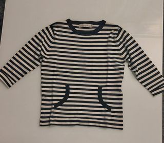 Jersey rayas blanco y negro mangas 3/4