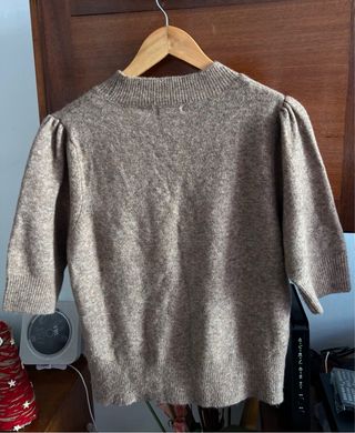 Jersey Zara manga abullonada beige