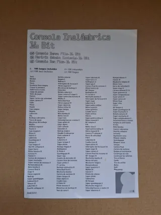 CONSOLA INALÁMBRICA 16 BIT