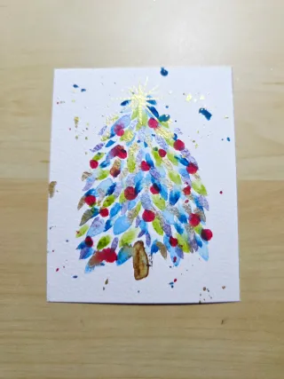 Trío acuarelas navideñas originales + marcos Vinty