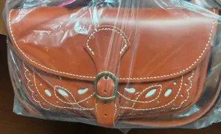 Bolso Rociero Cuero Marrón Nuevo