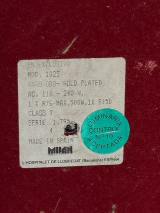 Lámpara Vintage Metálica Dorada 80s