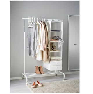 Burro perchero metálico blanco