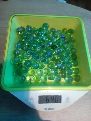 Canicas de cristal verdes 640g