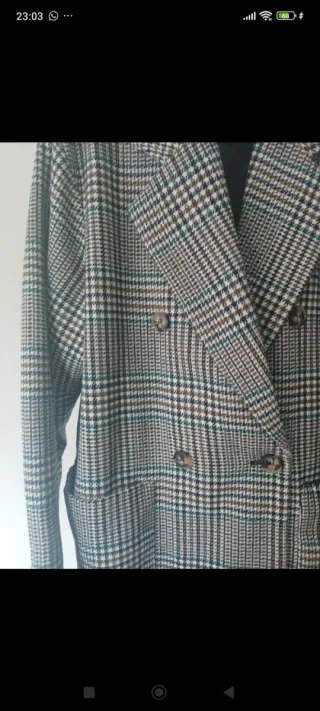 Abrigo cuadros oversize nuevo sin etiqueta