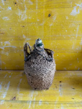 Garrafa antigua con asas y corcho