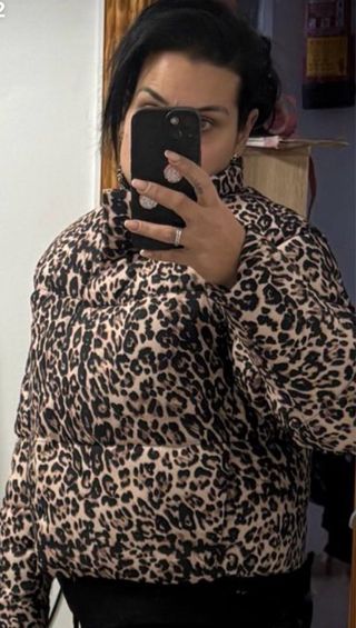 Chaquetón estampado leopardo mujer tallas S M L XL