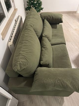 Sofá verde 3 cuerpos