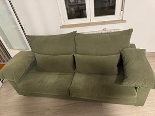 Sofá verde 3 cuerpos