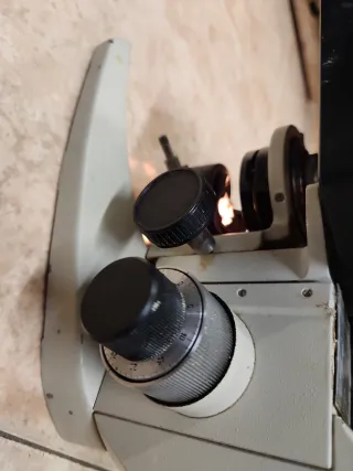 Microscopio Binocular PZO Funcionando