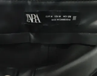 Pantalón motero Polipiel Zara Negro