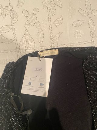 Top fiesta negro con brillos