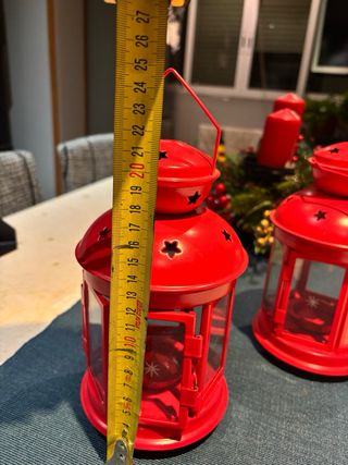 2 Faroles Rojos Decorativos