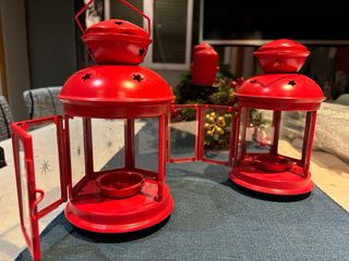 2 Faroles Rojos Decorativos
