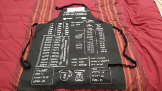 Delantal cocina equivalencias y medidas culinarias