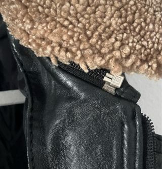 Chaqueta de piel hombre negra.