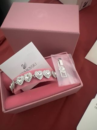 Pulsera Swarovski Corazones Plata
