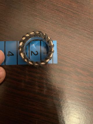 Anillo de hombre estilo cuero plateado