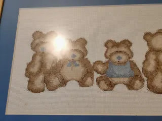 Cuadro infantil ositos bordados