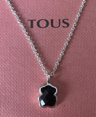 Colgante Tous Oso Onix Plata