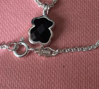Colgante Tous Oso Onix Plata
