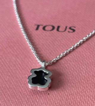 Colgante Tous Oso Onix Plata