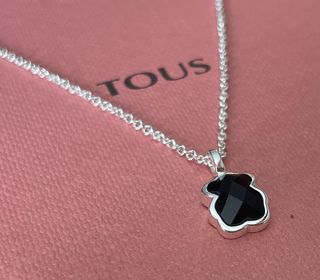 Colgante Tous Oso Onix Plata
