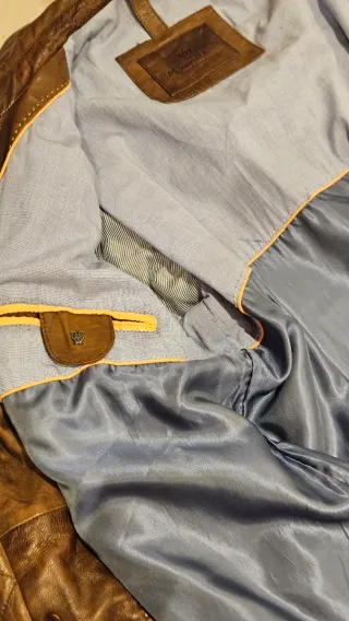 Cazadora Piel Massimo Dutti Marrón como nueva