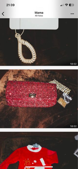 Bolso de fiesta lentejuelas rojo