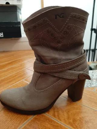 Stivali donna marrone/grigio con tacco