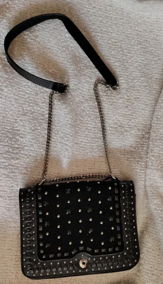 Bolso piel Zara negro