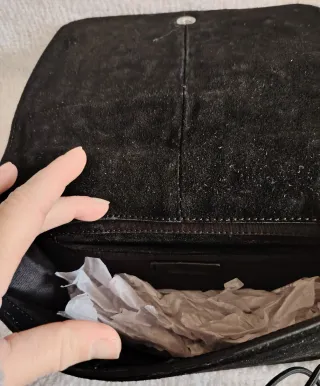 Bolso piel Zara negro