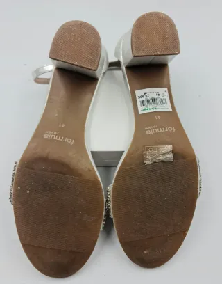 FORMULA JOVEN SANDALIAS PLATEADAS DE PEDRERIA