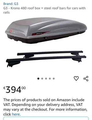 Cofre de techo / baúl coche con barras