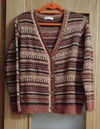 Chaqueta punto mujer varios tonos marrón/dorado