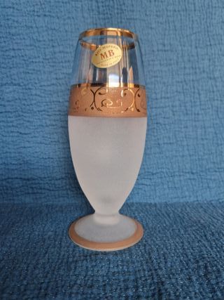 Vaso Murano decorato oro e trasparente