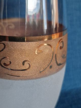 Vaso Murano decorato oro e trasparente
