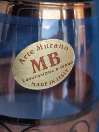 Vaso Murano decorato oro e trasparente