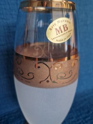 Vaso Murano decorato oro e trasparente