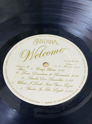 Vinilo SANTANA - Welcome 33rpm CBS, 1973