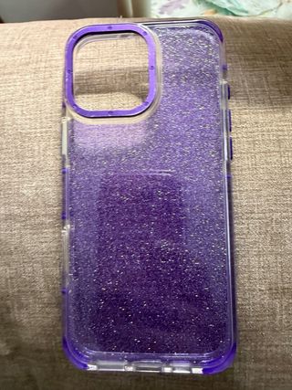 Funda iPhone 16 Pro Max Morada Glitter