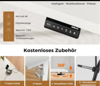 Escritorio Elevable Agilestic L 190x150cm