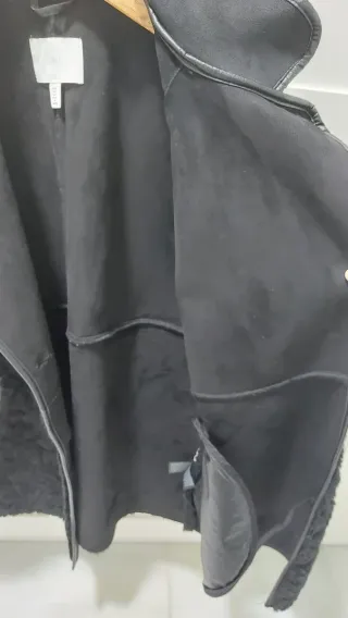 Abrigo borreguito negro H&M TS