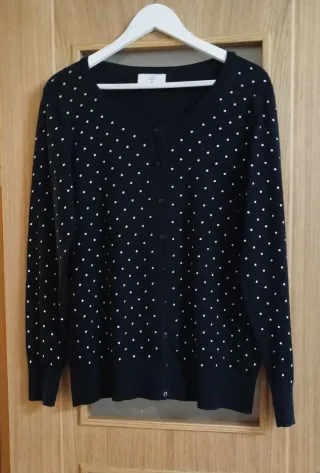 Chaqueta punto topos negra XL/42