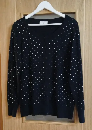 Chaqueta punto topos negra XL/42